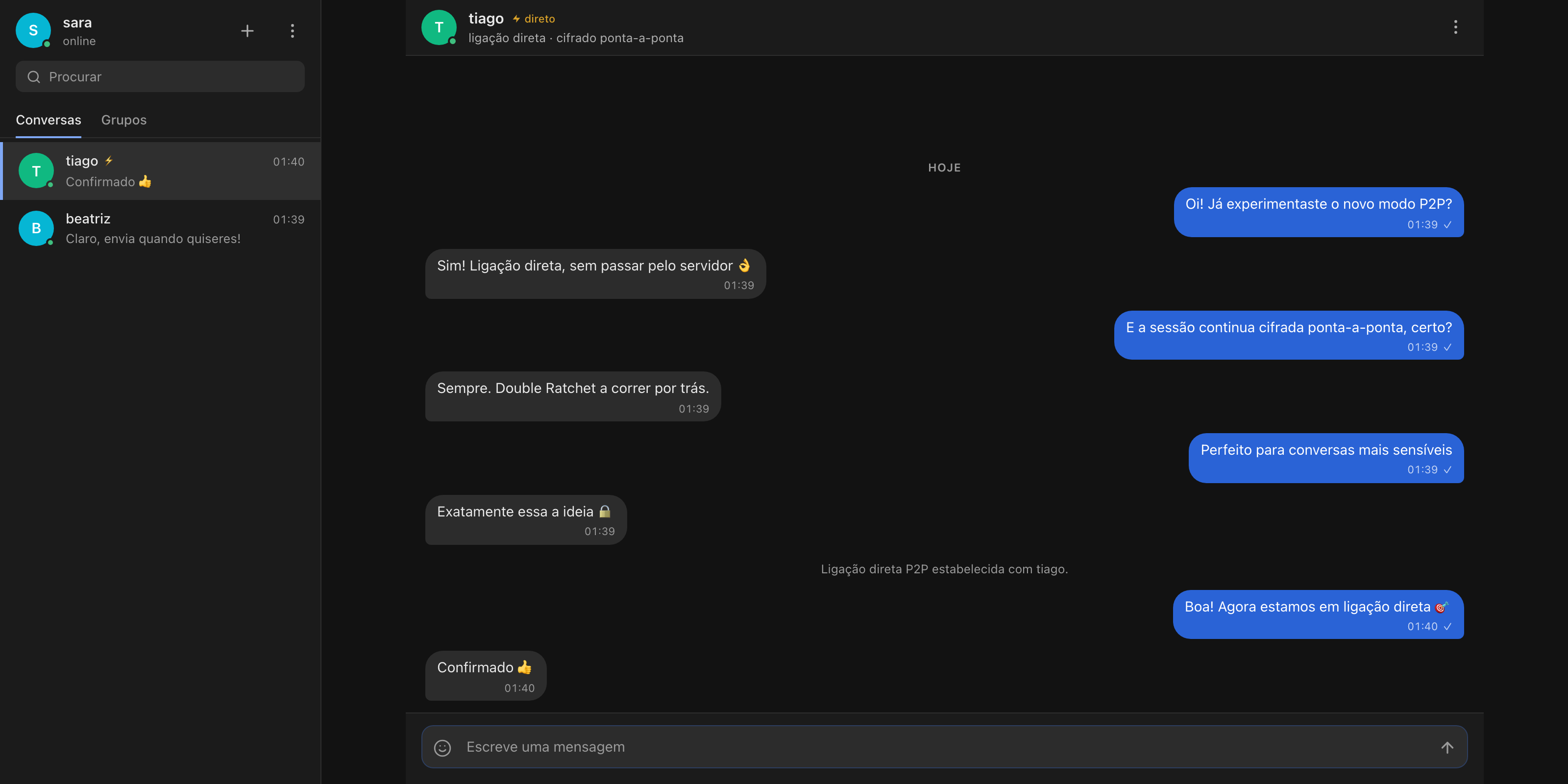 Screenshot of E2EE Chat