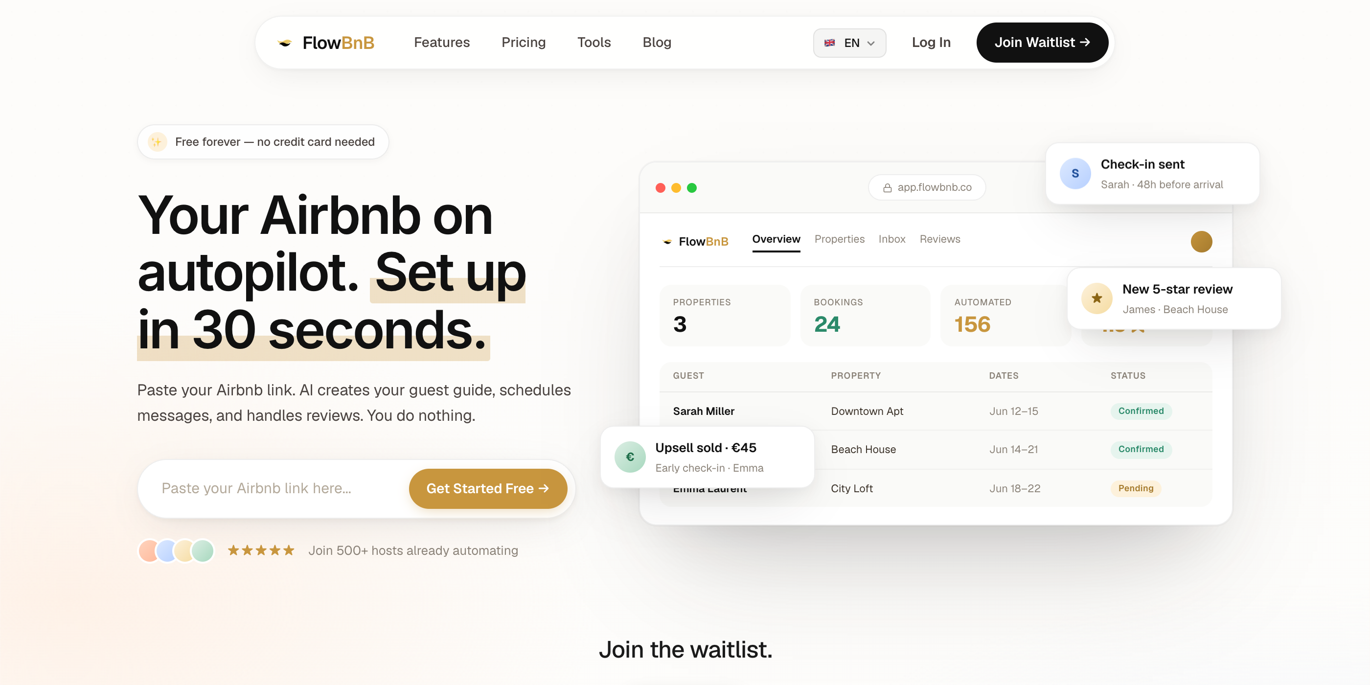 Screenshot of FlowBnB